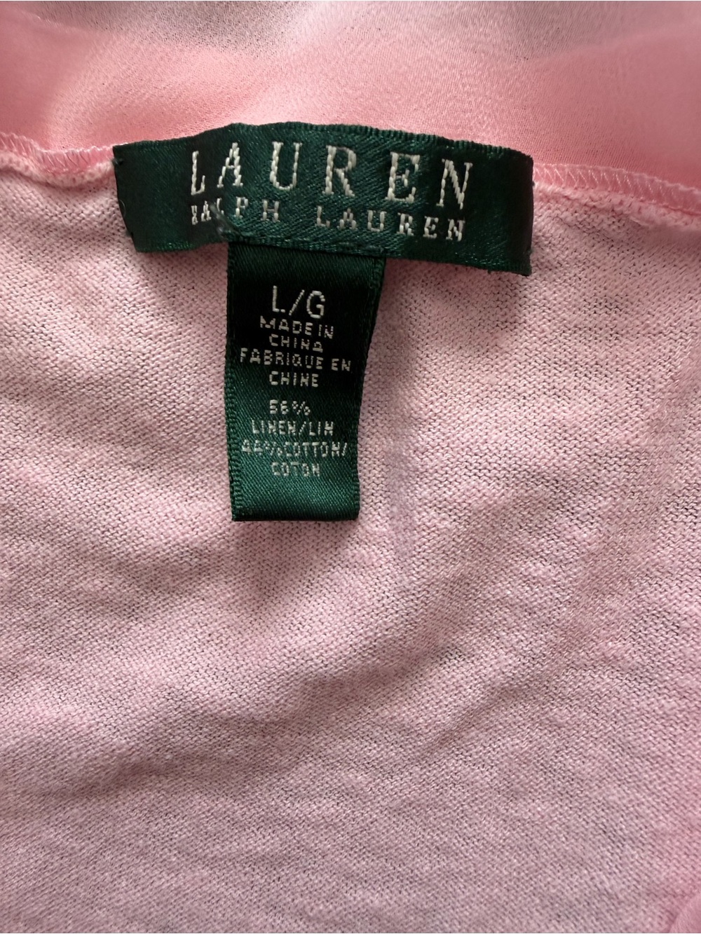 Lauren‎ Ralph Lauren Women’s L Pink Lightweight Cardigan Sweater | SKU 0413 - Picture 5 of 6